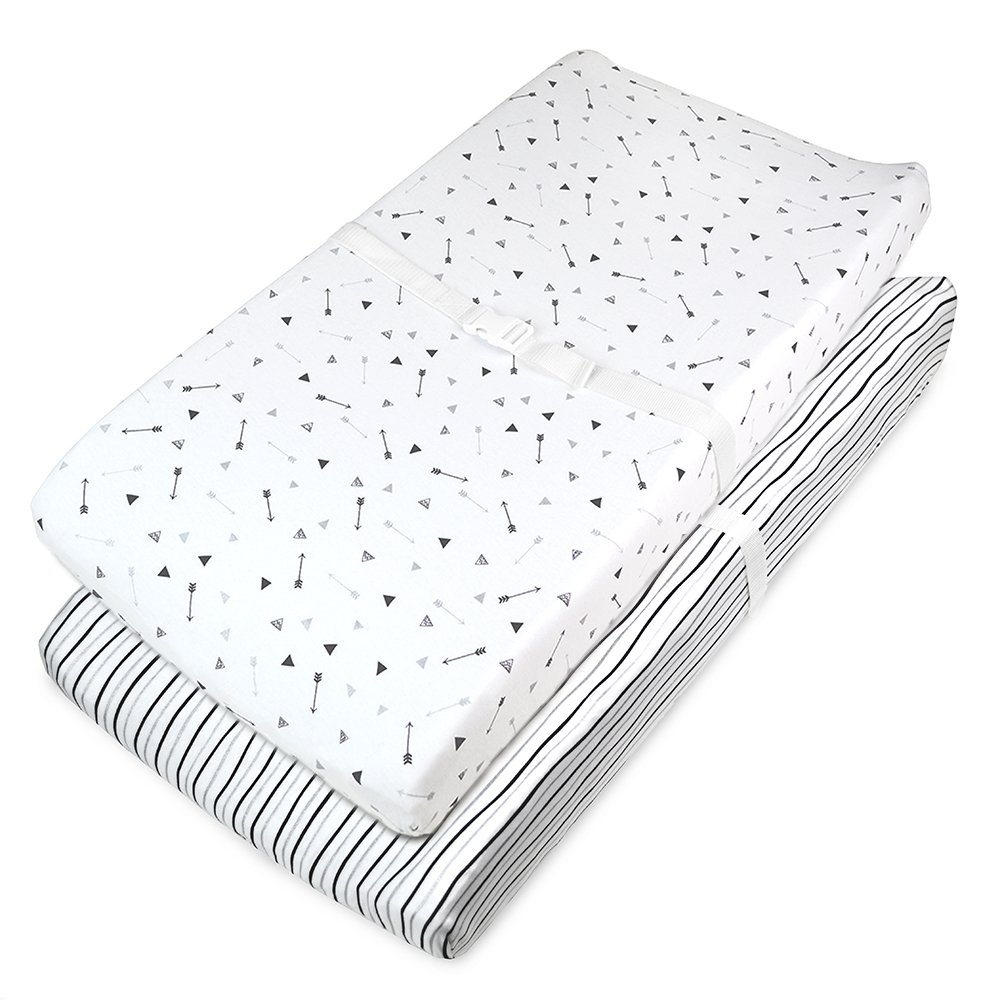 American Baby Company 2 Pack Printed 100% Cotton Knit Fitted Contoured