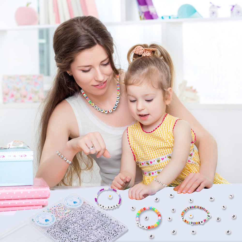 ZHIYUXI 1500 PCS Lettres Perles Pour Bracelets Burundi