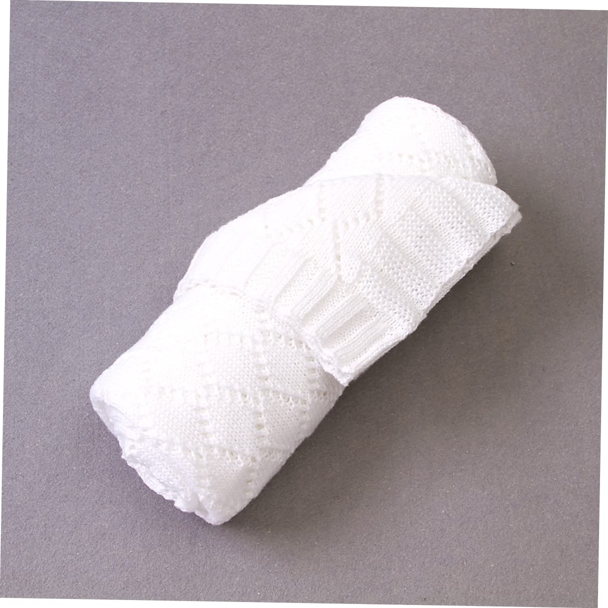 ifundom Coperta Carrozzina Neonata in Filato di Cotone Bianco, Lavorata | Design Traforato, Morbida e Calda, per Inverno e Autunno, Adatta a Passeggino