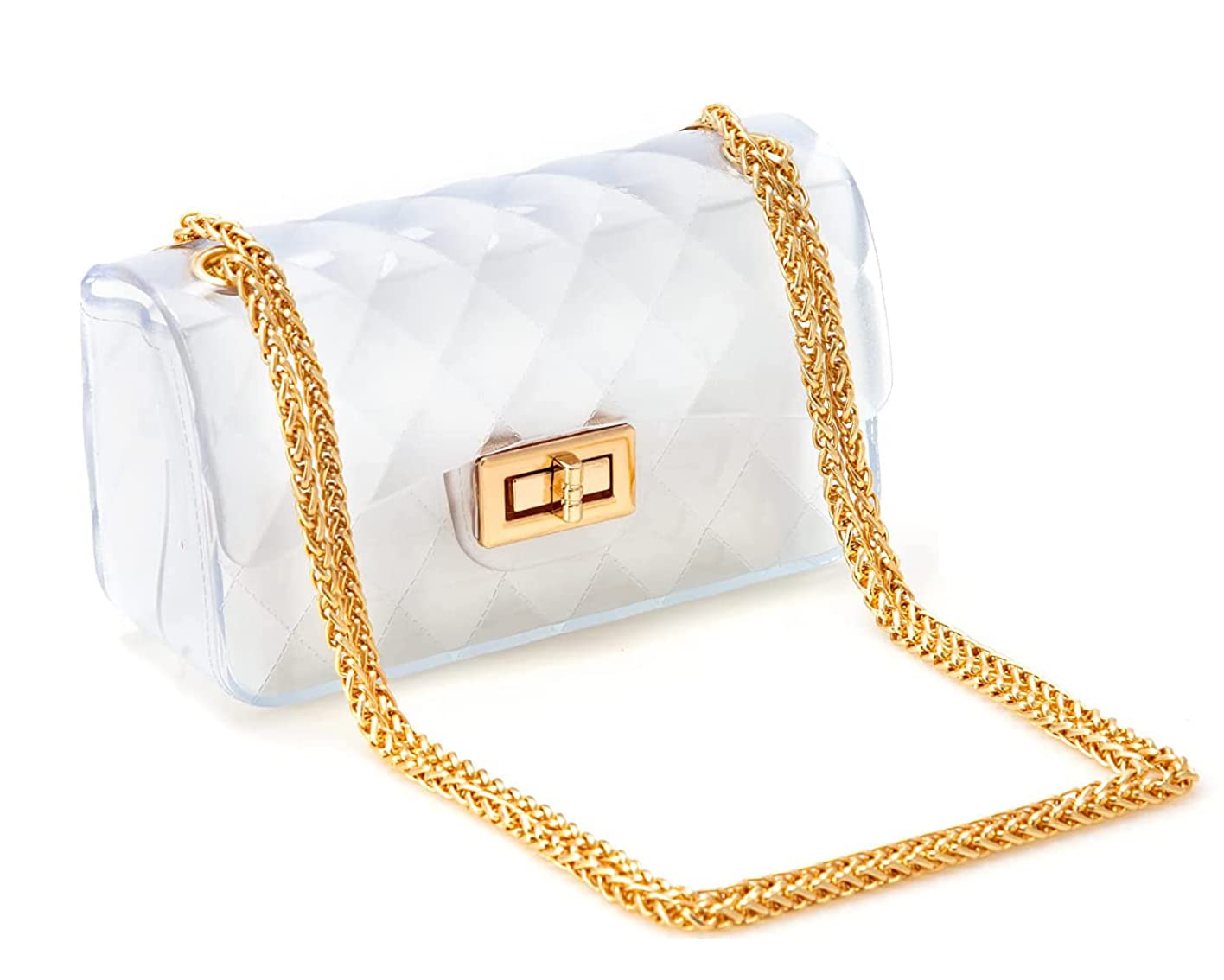 Semi Transparent Jelly Bag for Women, Lady Fashion Lovely Clear Stadium Approved