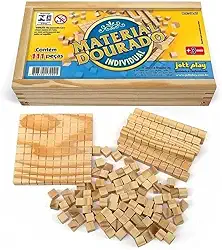 Aveeno Material Dourado 111 Peças Madeira Pedagógico Montessori