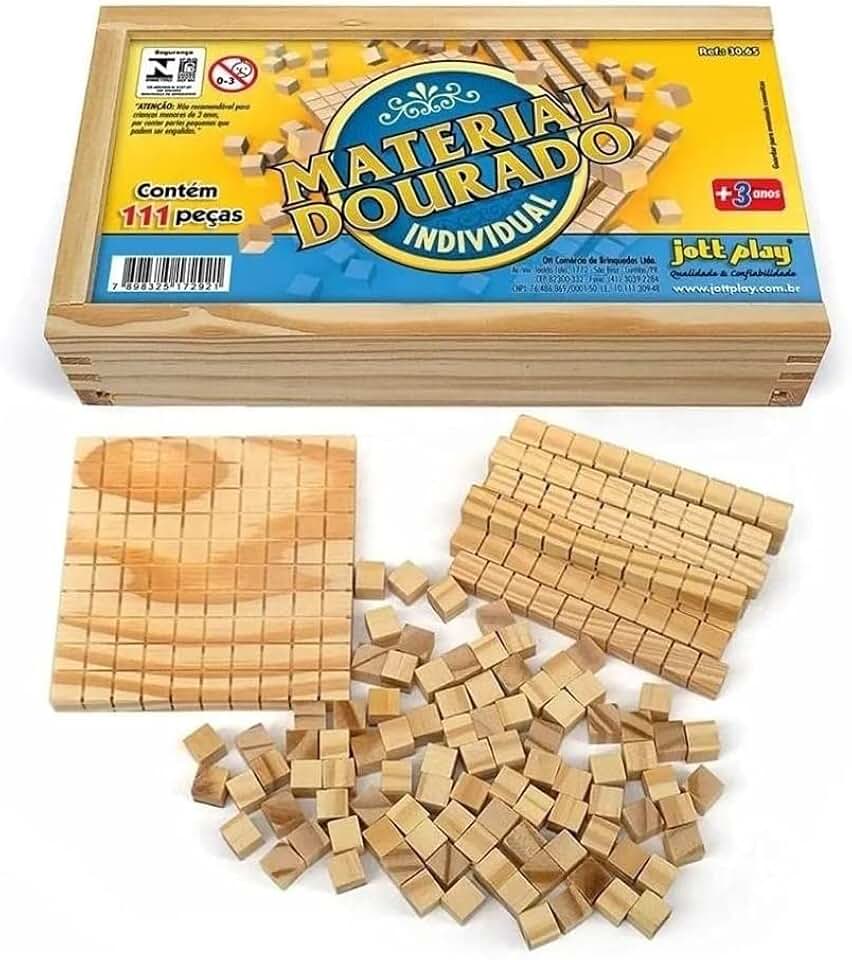 Aveeno Material Dourado 111 Peças Madeira Pedagógico Montessori