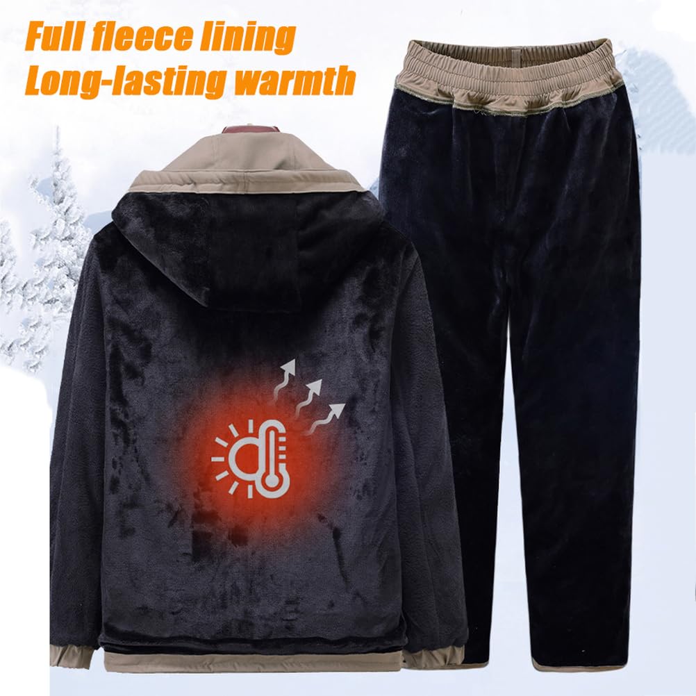 Tactical Suit - Conjunto de chaqueta y pantalones de forro polar térmico para exteriores, impermeable, 2 piezas para caza y uso militar
