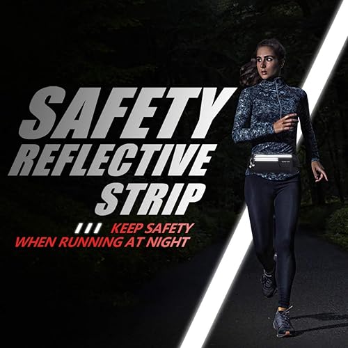 Miniatura 4 de MAXTOP Riñonera reflectante sin rebote para correr, resistente al agua, para entrenamiento, correr, senderismo, viajes, soporte para teléfono