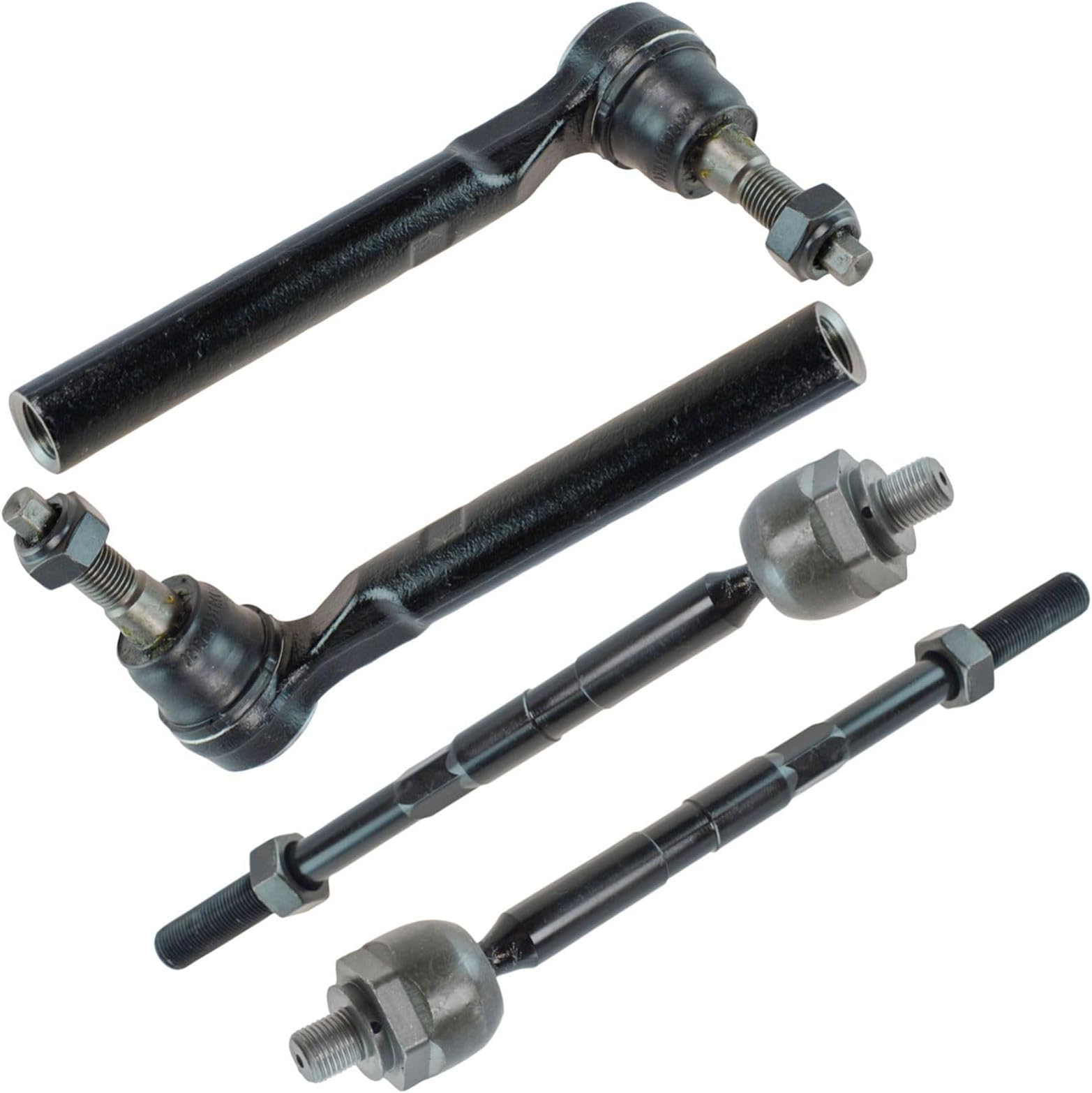 Inner and Outer Driver and Passenger Side Tie Rod Set 4 Piece Compatible with 2006 Hummer H3 16mm Thread Tie Rods 2007-2010 Hummer H3 2009-2010 Hummer H3T
