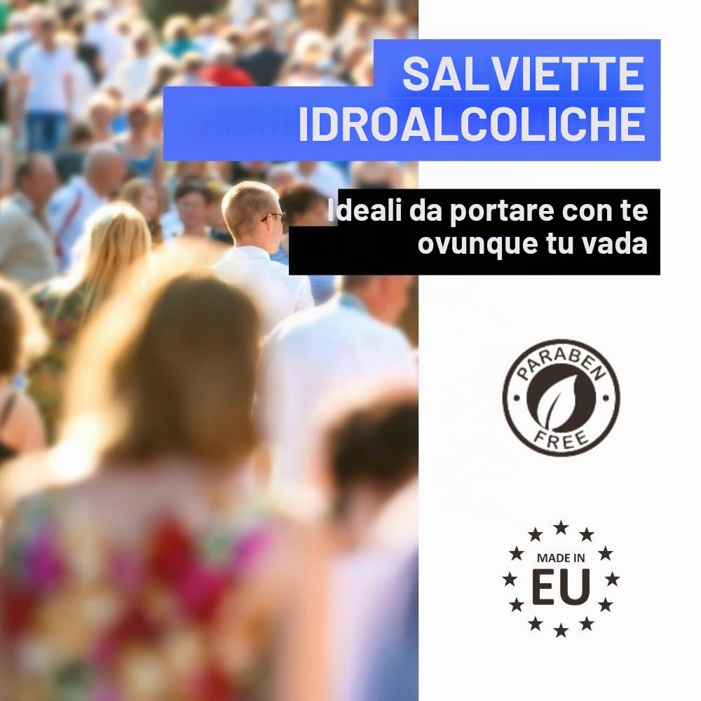 Salviette Idroalcoliche 70% Alcol | Igienizzante Mani | 500 pz