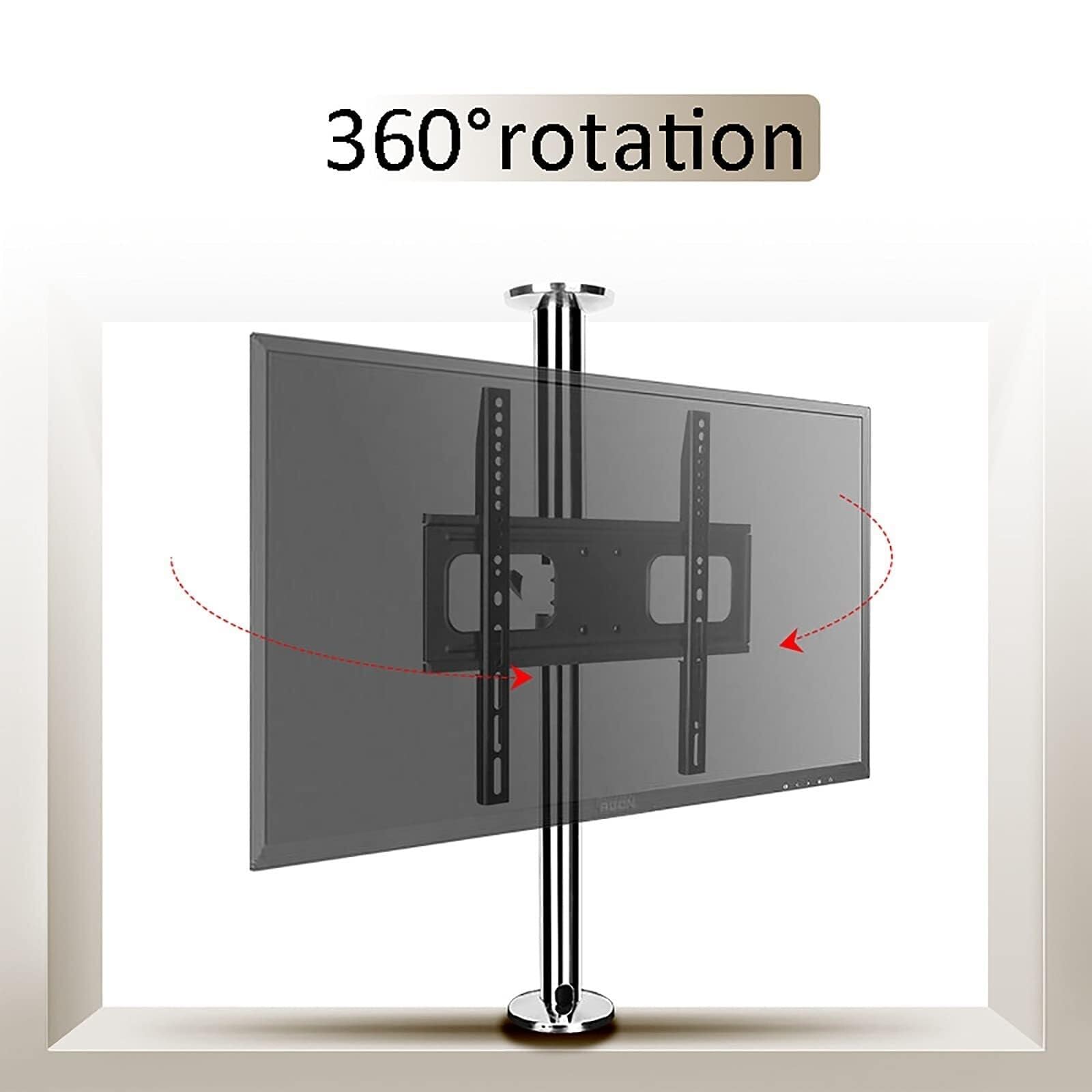 Obrotowy ekran o 360 stopni z podstawą podłogową, obrotowy stojak do telewizora Obrotowy uchwyt ścienny (86 114 cm)