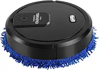 Robô aspirador de pó, sucção forte, esfregão robô a vácuo, prevenção avançada de obstáculos, design fino de robô aspiradora, ideal para pêlos de animais de estimação, piso duro e limpeza diária (preto