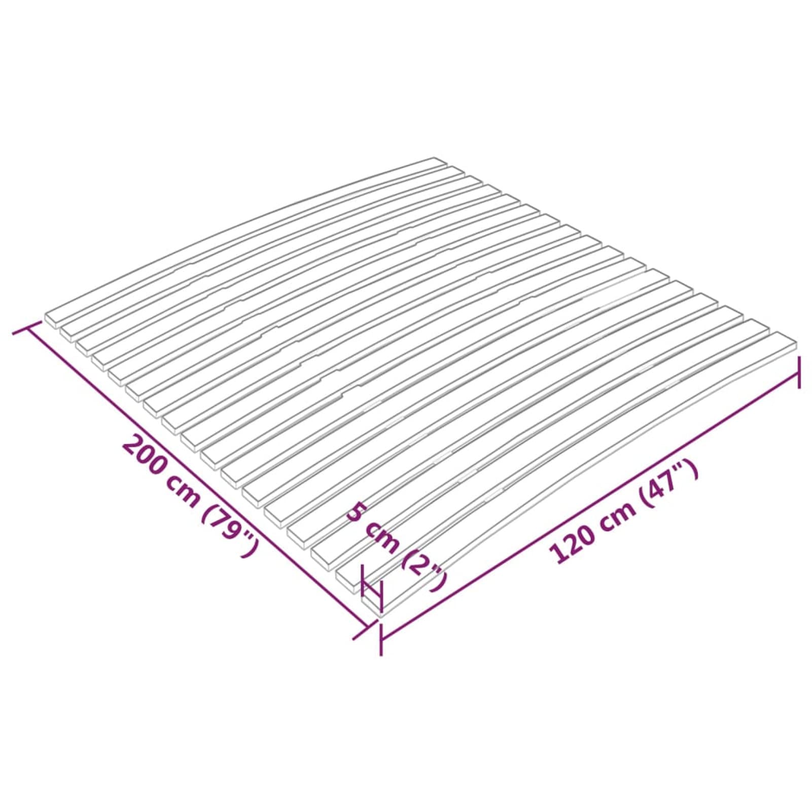 LAPOOH Rete a Doghe con 17 Doghe 120x200 cm,Rete a Doghe,Basi a Doghe,Rete a Doghe Moderne(SPU:340074)