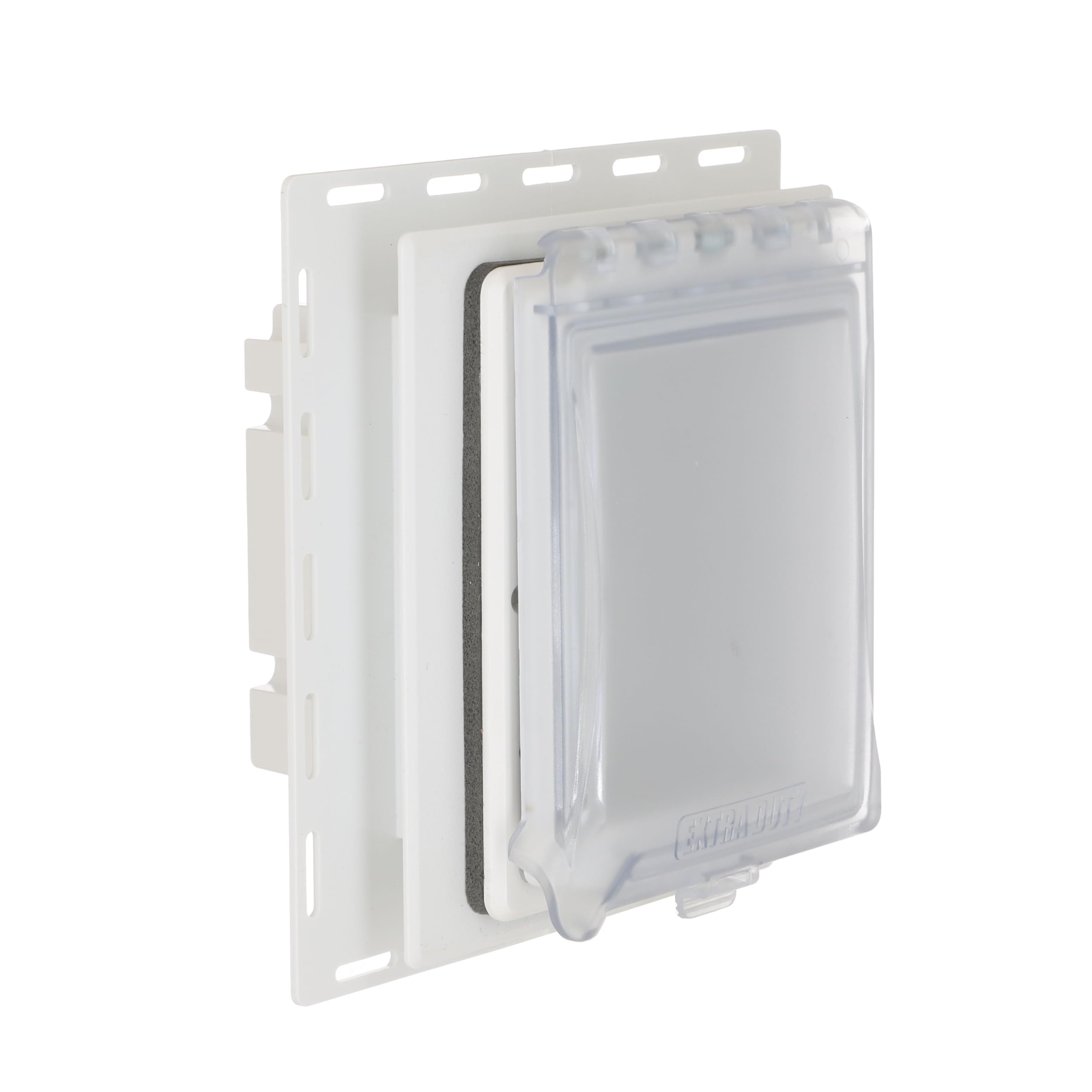TayMac MR420CW 1-Gang Recessed Enclosure Extra Duty, 6-in-1 Nonmetallic Weatherproof in-Use Cover, Horizontal/Vertical, White