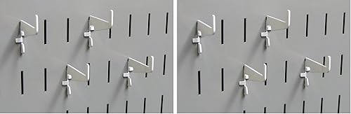 Vista 10 de Wall Control Paquete de ganchos medianos de 1-7/8 pulgadas, ganchos de metal ranurados para tablero de clavijas y tablero de herramientas ranurado