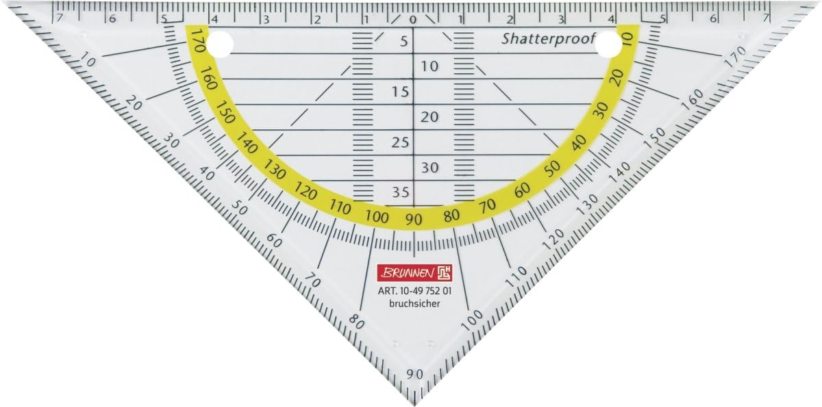 Geometry Set Square, Drawing Drafting Triangle, Office to go, Plastic, Triangular, 231 mm