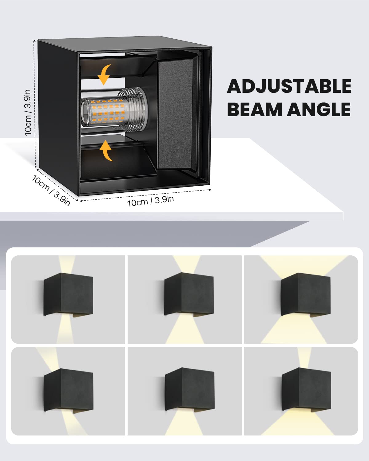 Lureshine 2 Stücke Wandlampe mit Austauschbarer G9 LED Lampe Warmweiß 3000K Aluminium LED Wandleuchte Innen|Aussen Einstellbarer Abstrahlwinkel Wandbeleuchtung für Schlafzimmer Badezimmer