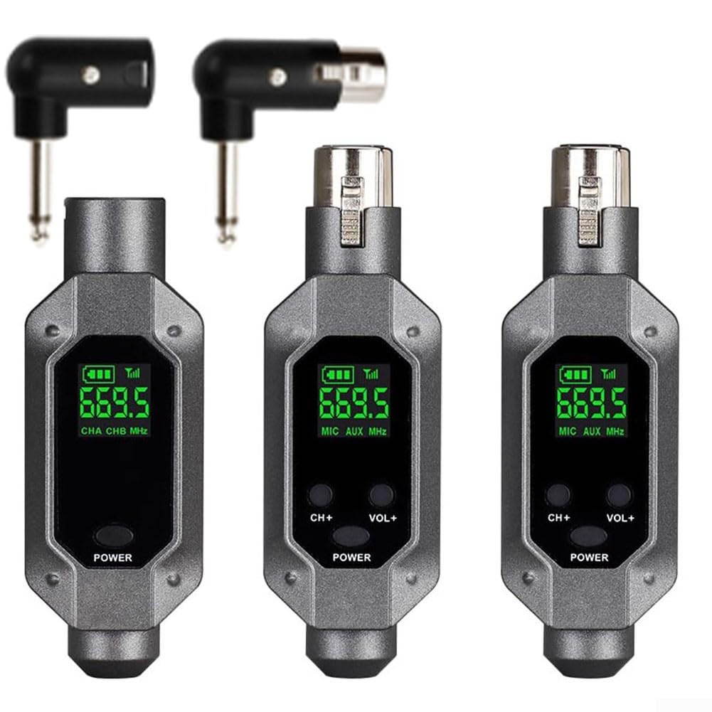Système de microphone sans fil Audio émetteur et récepteur Adaptateur de microphone XLR à brancher pour microphone dynamique, mixeur audio, système de sonorisation, G6 (1 en 2)
