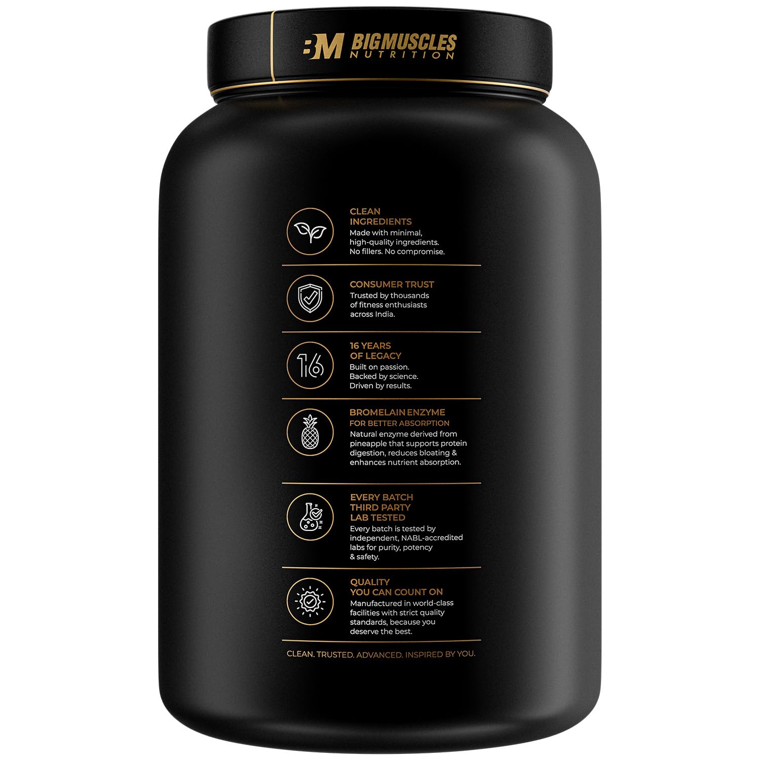 Bigmuscles Nutrition Premium Gold Whey [1Kg, Malai Kulfi] Informed Choice UK Certified | Isolate Whey Protein Blend | 25g Protein | Natural Ingredients Only — Amazon image 10