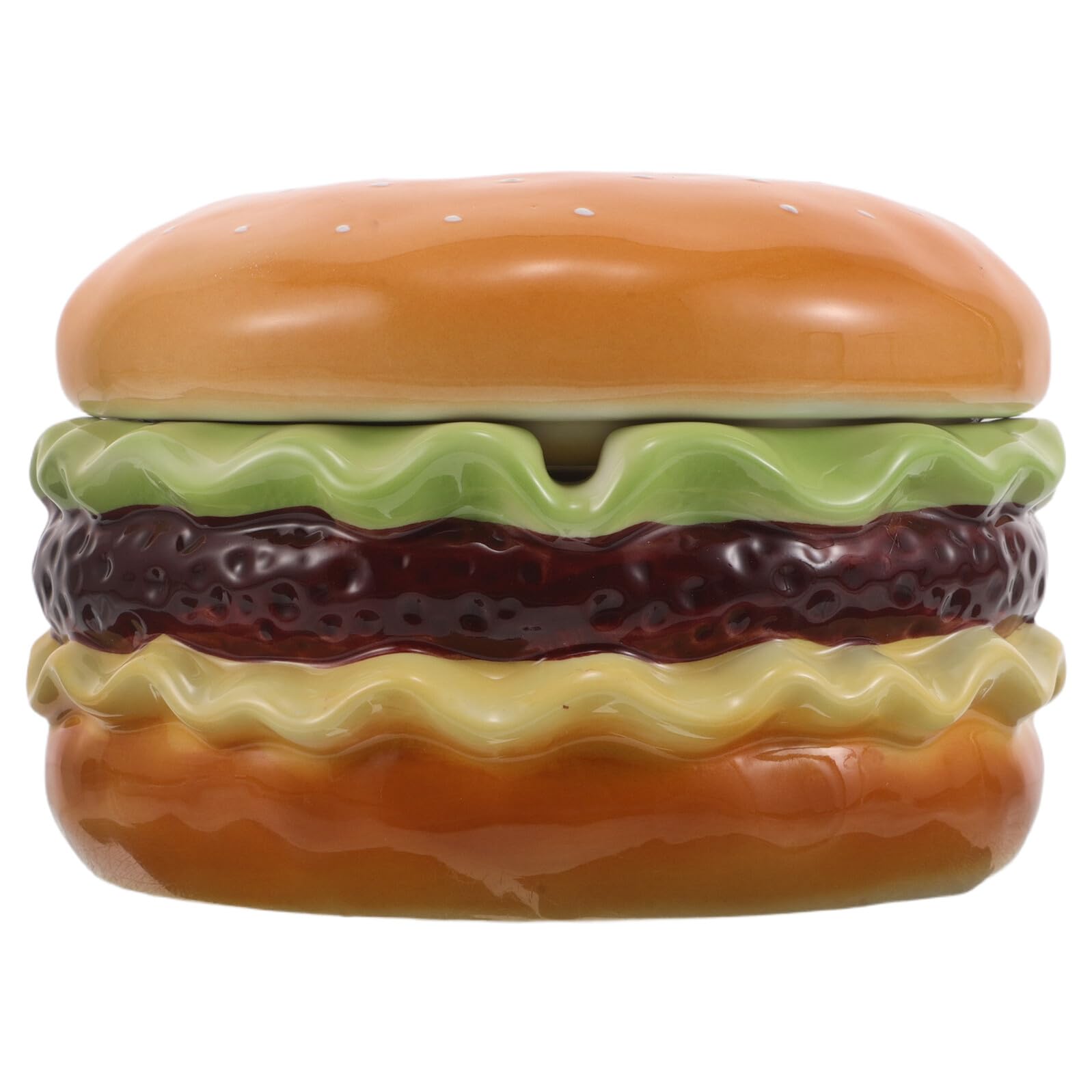 Cendrier avec couvercle hamburger anti cendre volatile pour interieur propre et sans odeur