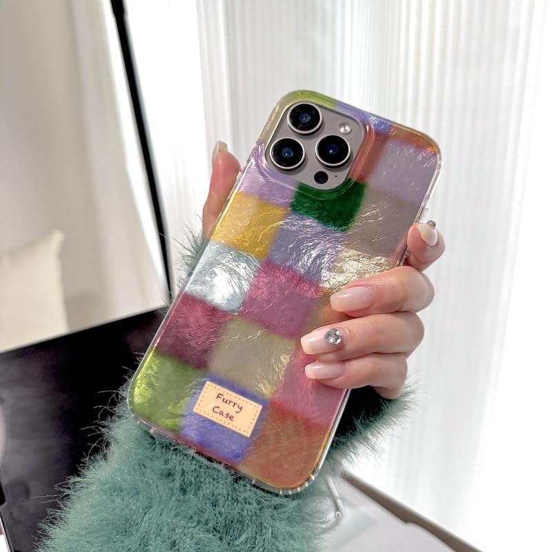 Custodia A Scacchi Colorata Per IPhone 15 Pro – Antigraffio E Antiurto Con Protezione Fotocamera - 2