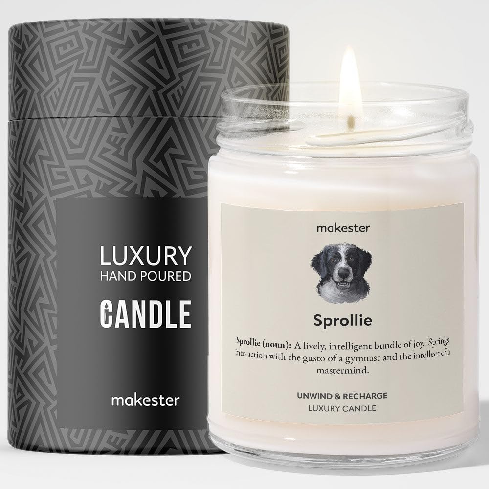 Sprollie Gifts - Luxury Soy Wax Candle - Vanilla, Jasmine, Sugared Almond - Makester