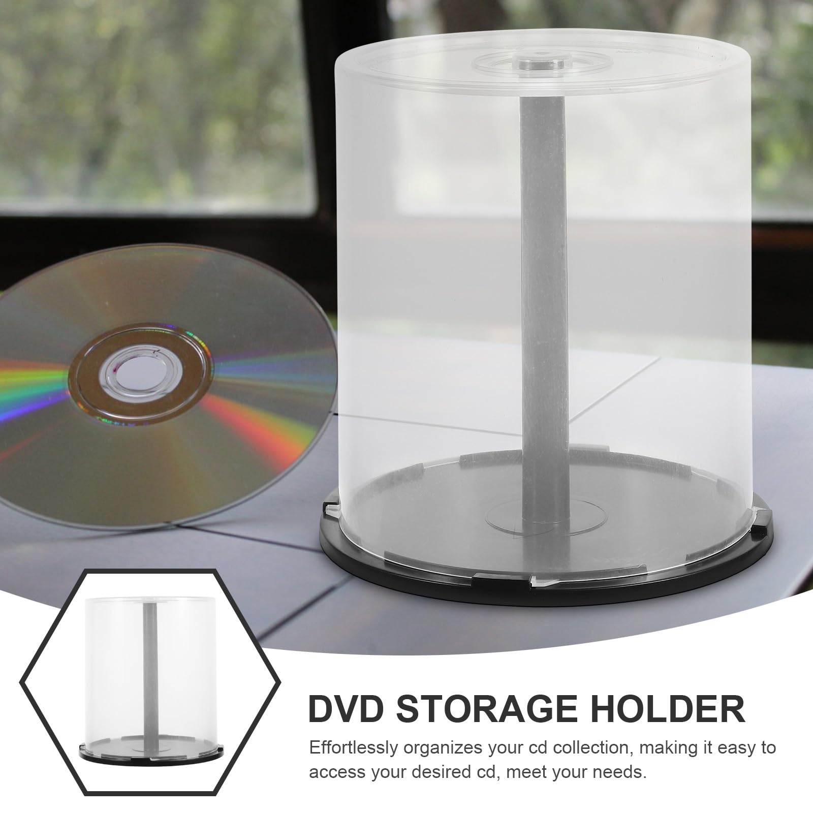 Contenitore per CD e Dvd Vuoti in Plastica Perno Centrale, Scatola da 100 Pezzi per Archiviazione in Ufficio e Sala Musica