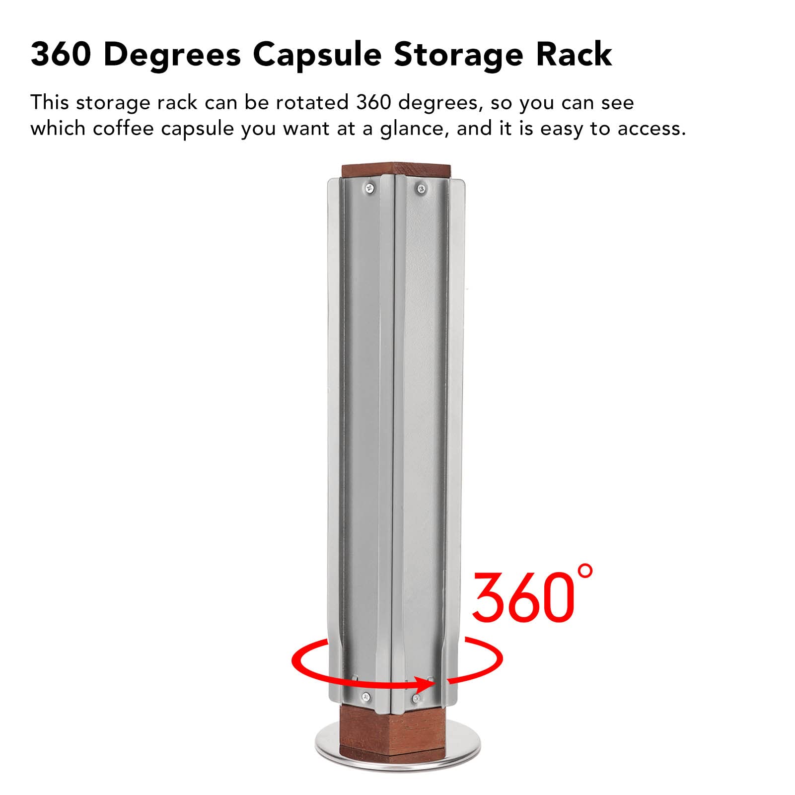 Soporte para C¨¢psulas de Caf¨¦ de 66 Grados,Estante de Almacenamiento de C¨¢psulas Giratorio de 360 Grados,Estante de Almacenamiento de C¨¢psulas Caf¨¦ Gran Capacidad,Soporte C¨¢psulas C