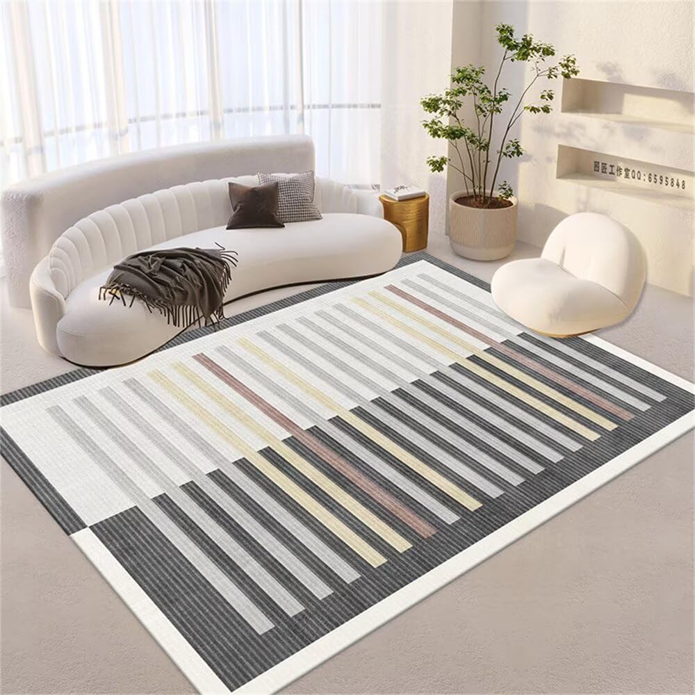 Tapis fille gris grand format 200x260 cm pour décoration de chambre