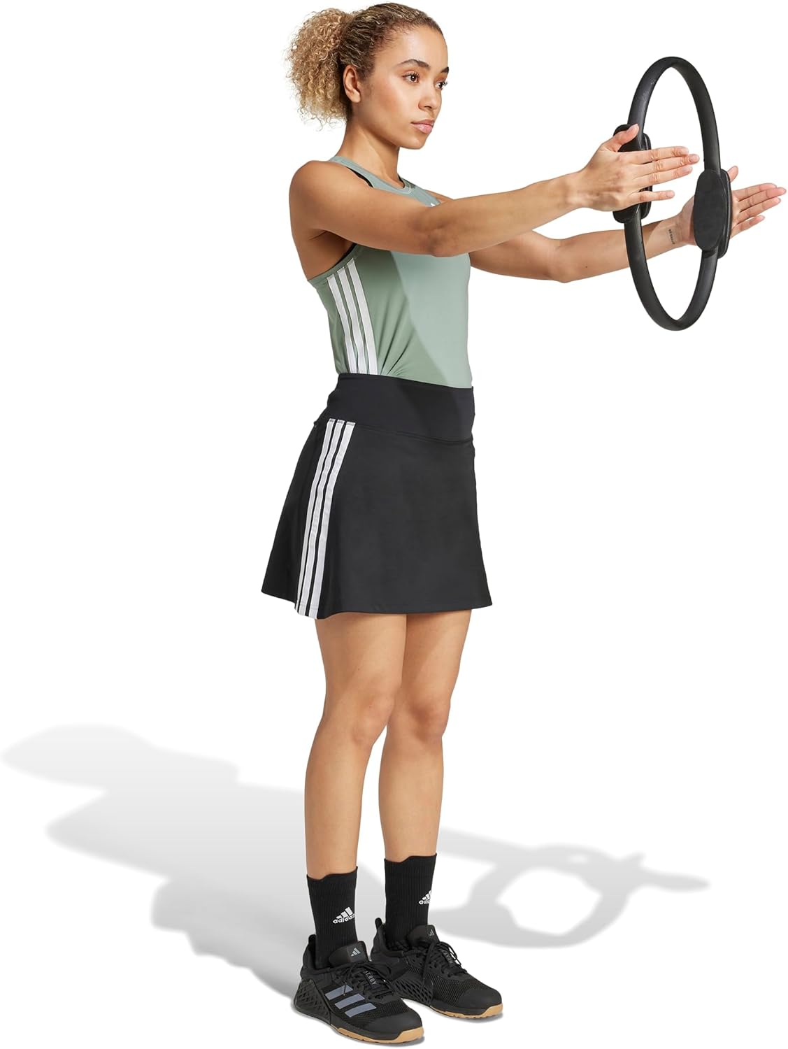 adidas Women's Train Essentials 3-Stripes Skort - Image 3