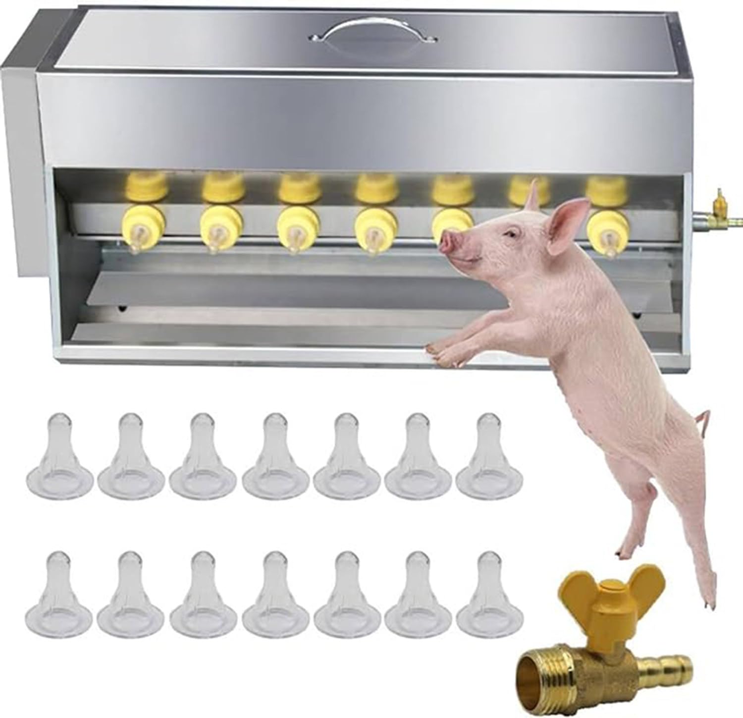 Milchspender für Ferkel - Intelligente Temperaturregelung, automatisches Pflegesystem, 10/14 Nippel, Tonwarnungen für effizientes Melken