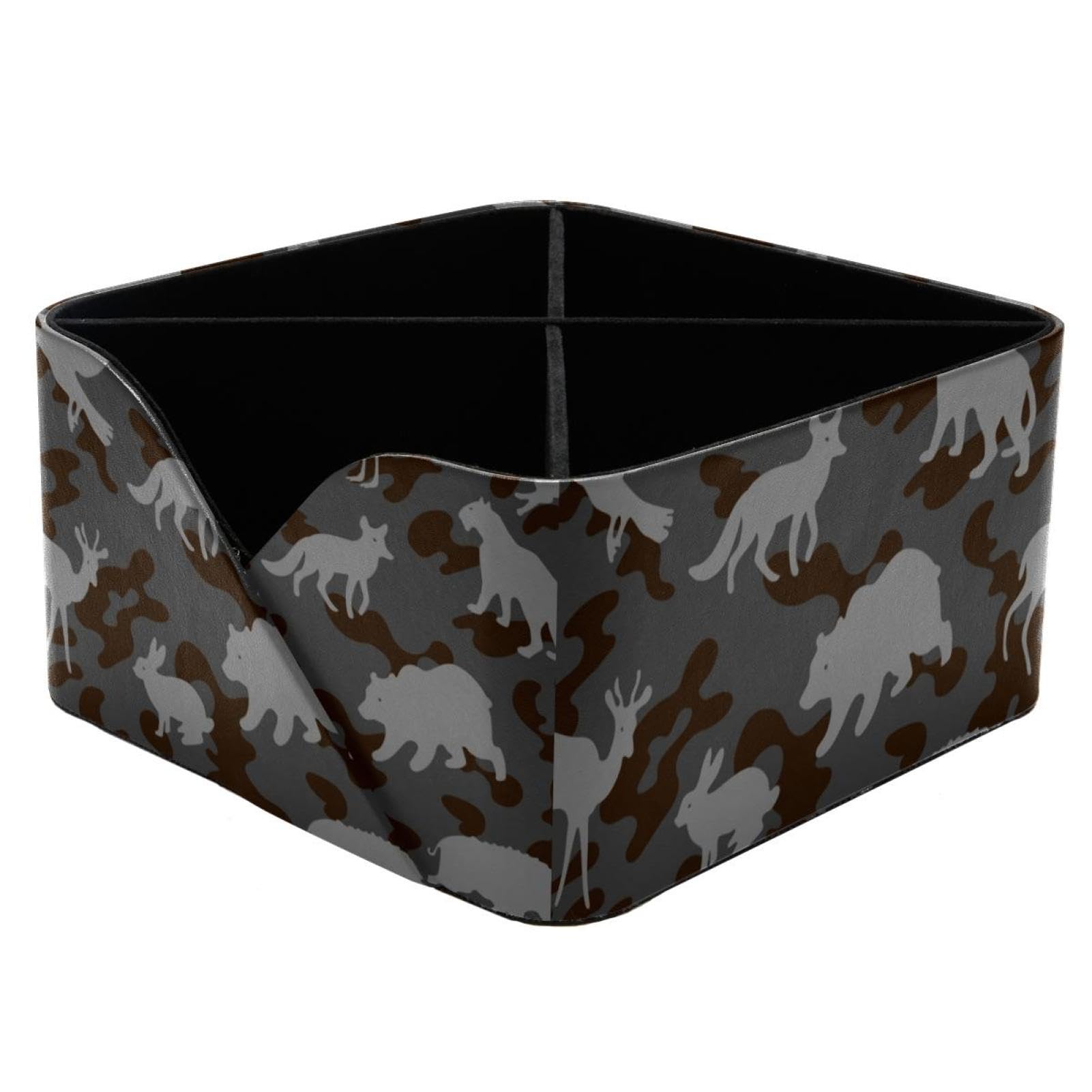 Organiseur de bureau 4 compartiments silhouettes forêt pour crayons et fournitures de bureau