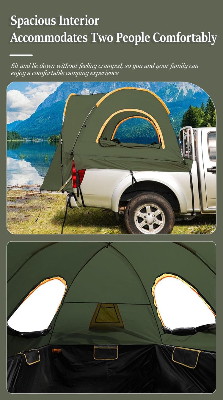 Pickup Truck Tent for Hyundai Santa Cruz 2024,Truck Bed for Camping Travel Portable Pickup Truck Bed Tent for Camping Hiking Fishing Pickup Truck Blackout Tent