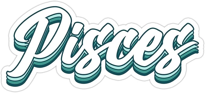 Pisces Zodiac Sign Astrology Sticker, Laptop Water Bottle Tumbler Car Truck Bumper Helmet Tablet Phone Gift Wall Window Sticker (2 Inches (Small), Glossy White)