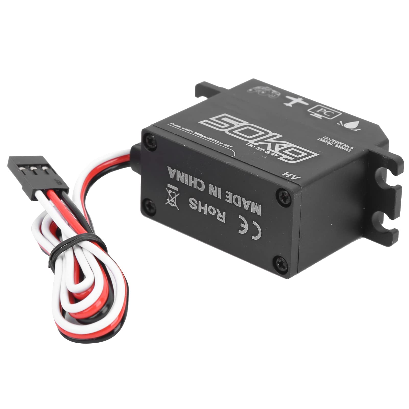 Servo RC Servo 50 Kg, Trasmissione impermeabile in acciaio inox, Servo digitale ad alta coppia per auto da barca 1/10 1/8 RC