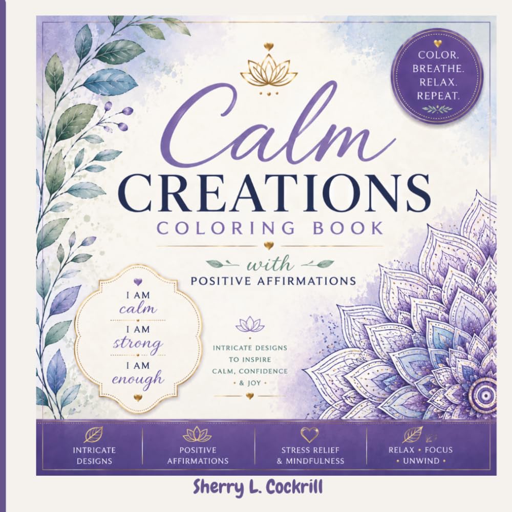 Calm Creations Coloring Book with Positive Affirmations: I am Calm I am Strong I am Enough