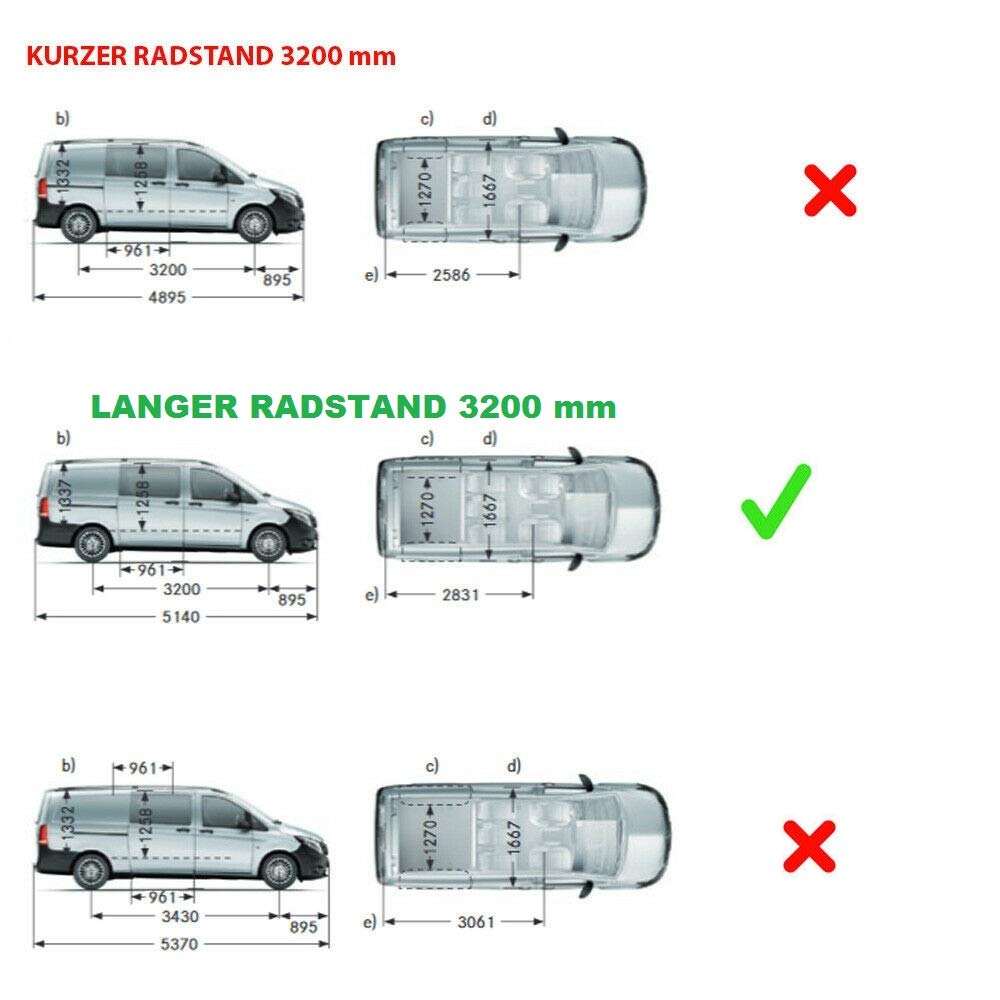 Mercedes Vito W447 2014+ Acciaio Inox 8 Barre Finestre Porta Scorrevole Bifacciale