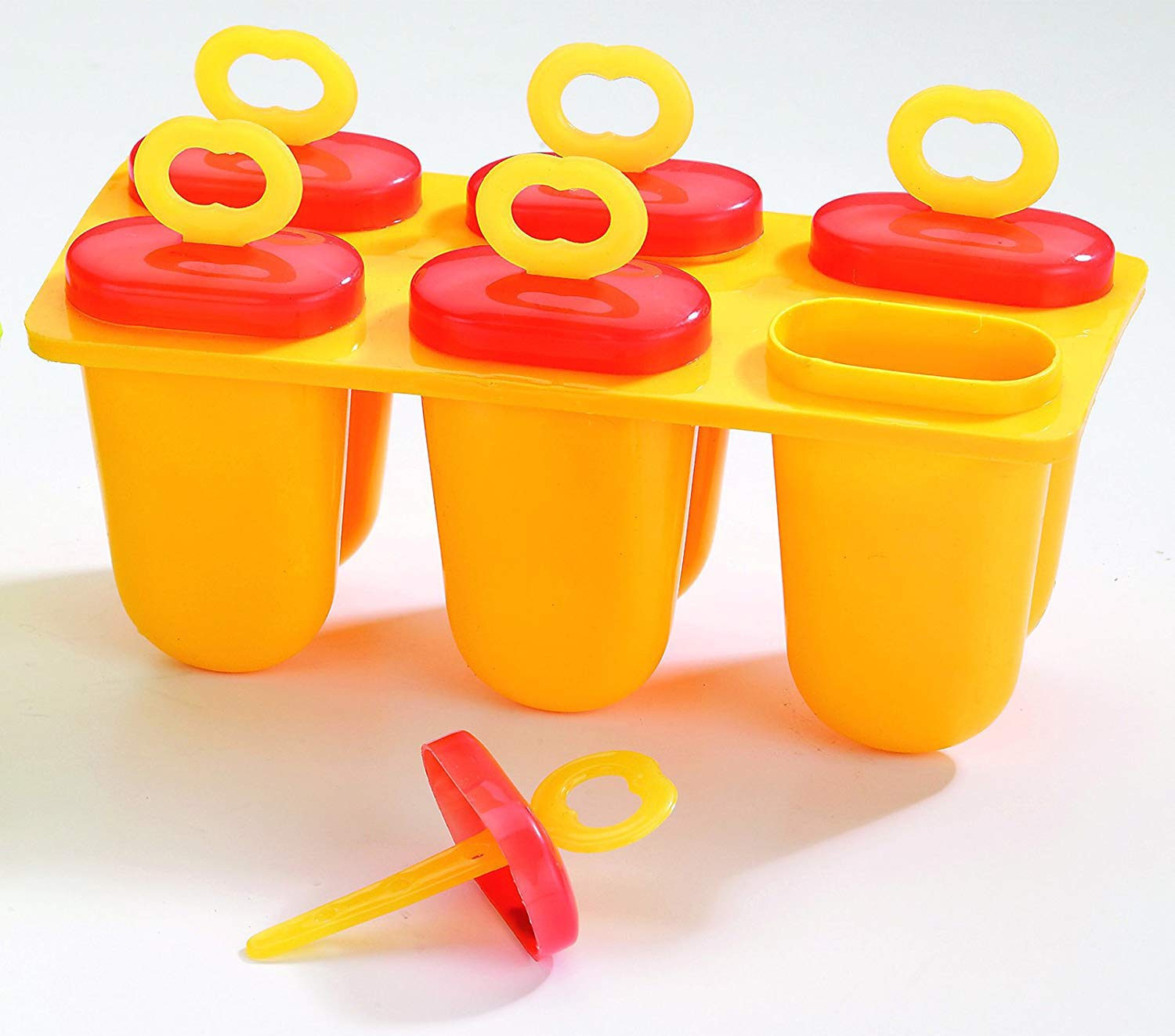 Kuber Industries Plastic Ice Candy Maker Kulfi Maker Moulds Set with 6 Cups (Multi) -CTKTC043164