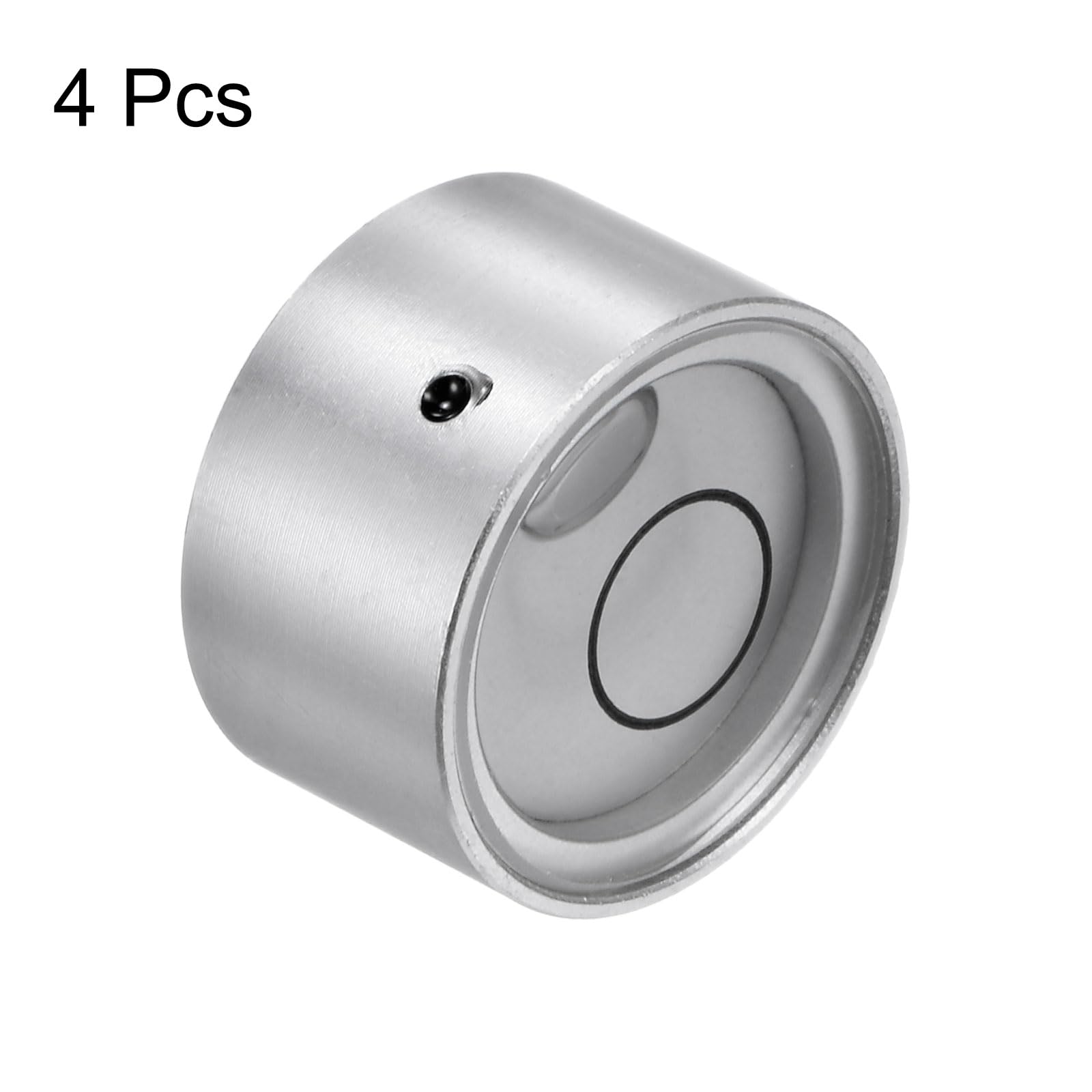 QUARKZMAN Livella a Bolla Rotonda 4pz 20x10mm Mini Livella Circolare Bullseye per Livellare Fotocamera Treppiede Telescopio Officina Cornice per Giradischi, Argento Bianco