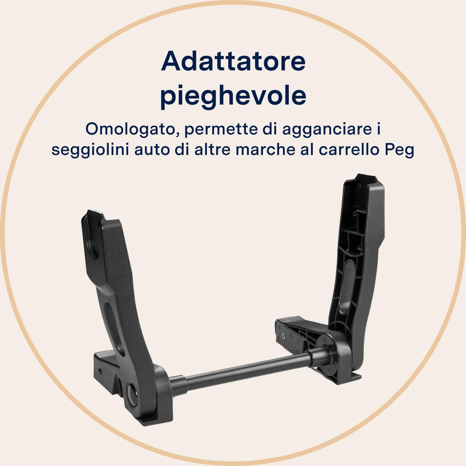 PEG Foldable Adapter for Car Seat - Adattatori Pieghevoli Universali per Seggiolini Auto di Altre Marche - Compatibile con Carrelli City Loop e Book di Peg