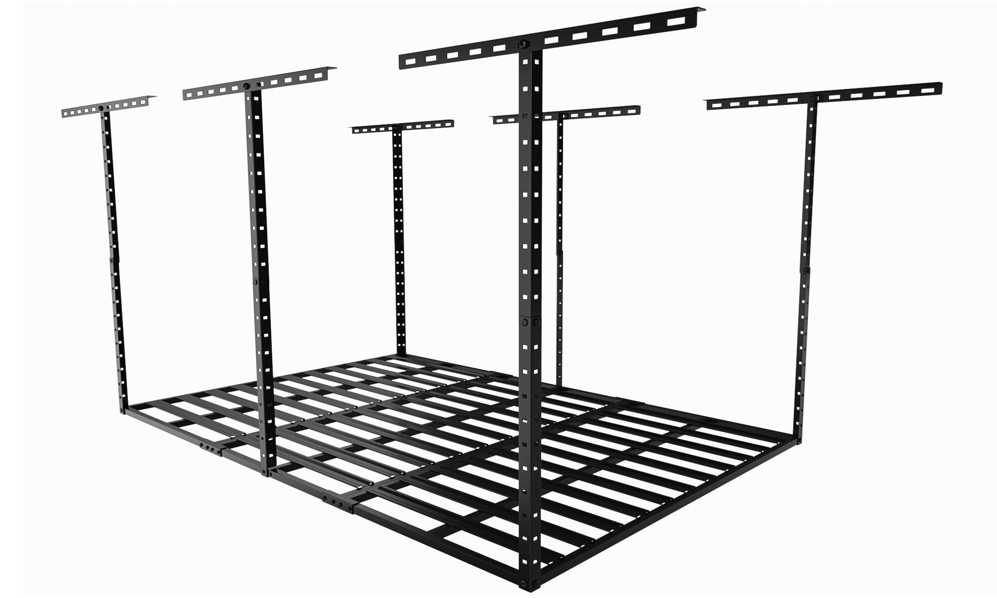 SunsGrove 4x6 Overhead Garage Storage Rack Organization, Adjustable Ceiling Mounted Storage Racks, 800LBS Weight Capacity, 22"-40" Ceiling Dropdown, Hammertone Black