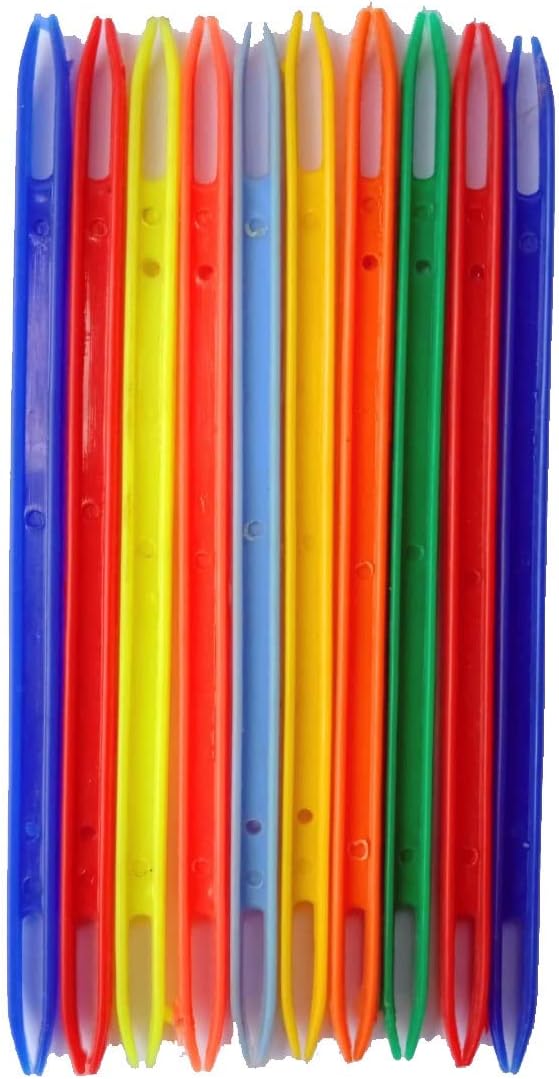 PVC Plastic 4" Inch Multicolor Fishing Net Repair & Mending Needle Tool (Pack of 10)