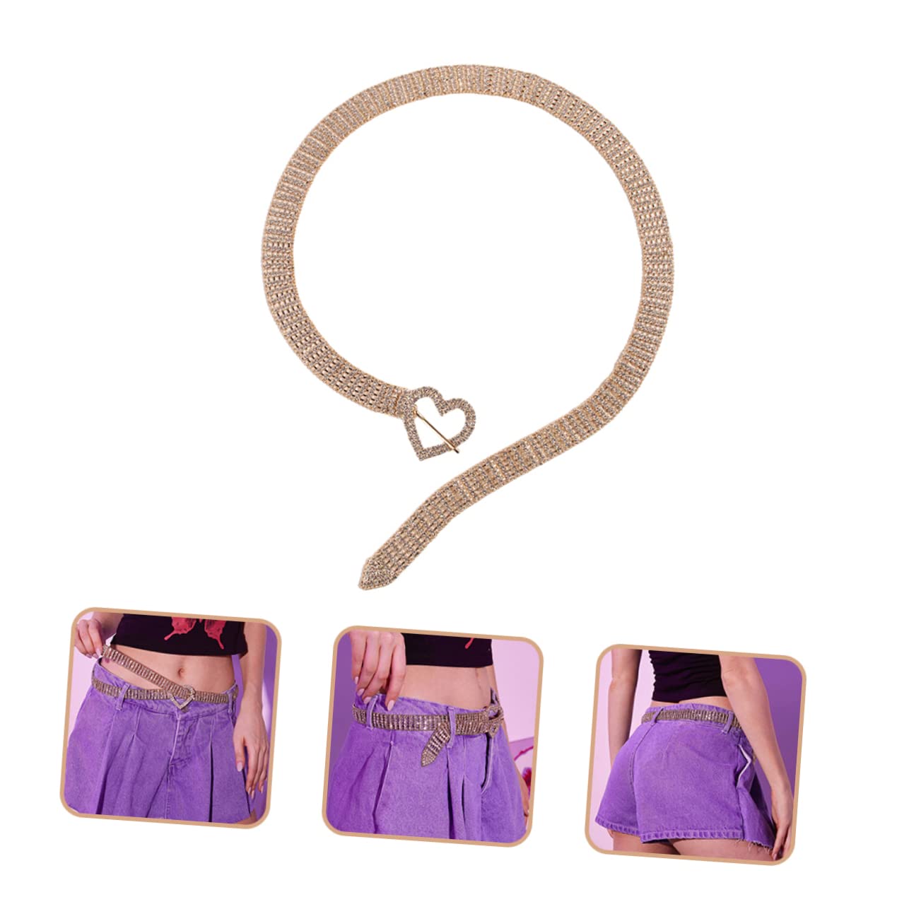 Ipetboom 3 Piezas Cinturón Rhinestone para Mujeres Cinturón para Jeans