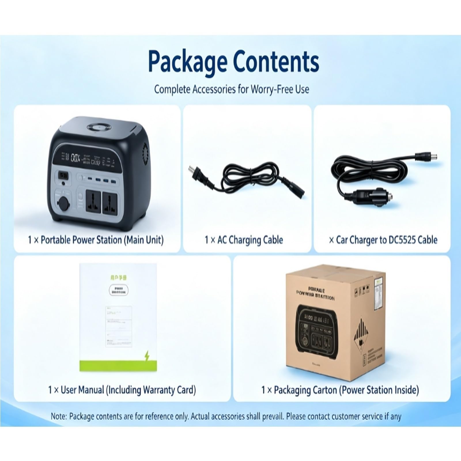Stazione di alimentazione portatile compatta500W,Generatore solare 345.1Wh | Con MPPT & ricarica wireless, porte multiple per campeggio e alimentazione di emergenza(220V EU Plug)