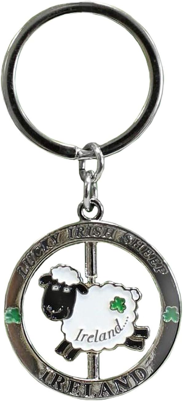 Shamrock Gift Co Lucky Irish Sheep Spinner Keychain - Ireland