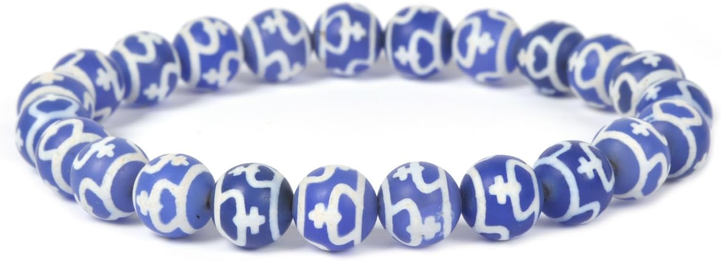 Gem Semi Precious Gemstone 8mm Round Beads Stretch Bracelet 7 Inch Unisex