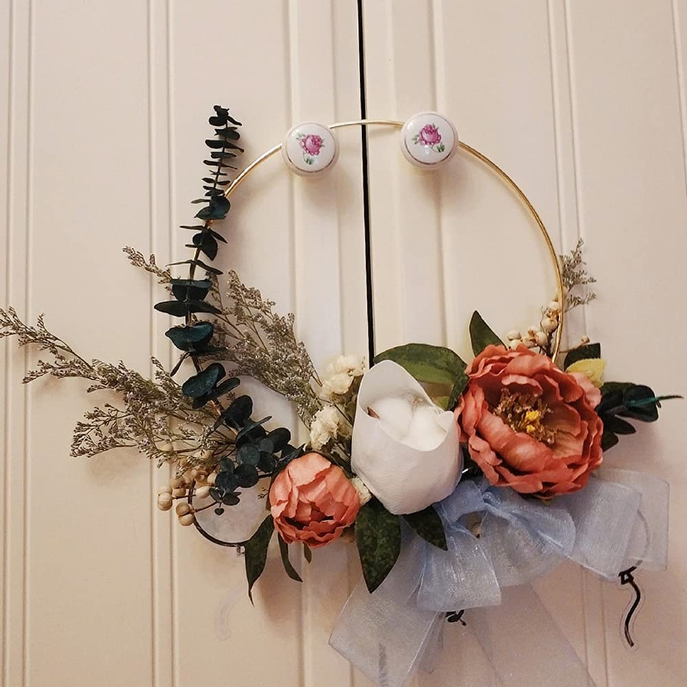 6 Pezzi 30cm Cerchi in Metallo Dorati,cerchio Metallo 30 cm,Anello in Metallo per Lavori Creativi,Fioristica,Acchiappasogni,Decorazioni,Ghirlanda di Natale,Ghirlanda di Halloween,