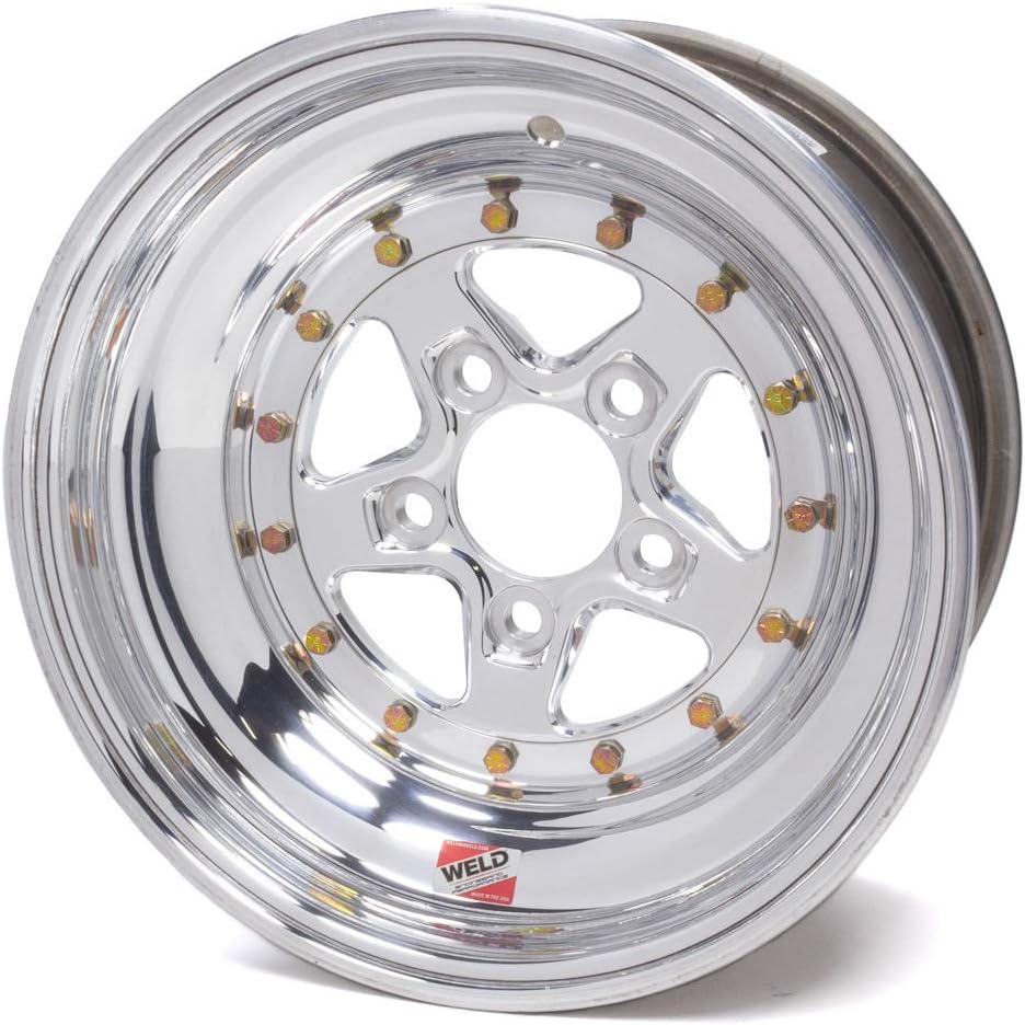 WELD RACING Wheel, Alumastar, 15 x 8 in, 4.000 in Backspace, 5 x 4.75 in Bolt Pattern, Aluminum, Polished, Each