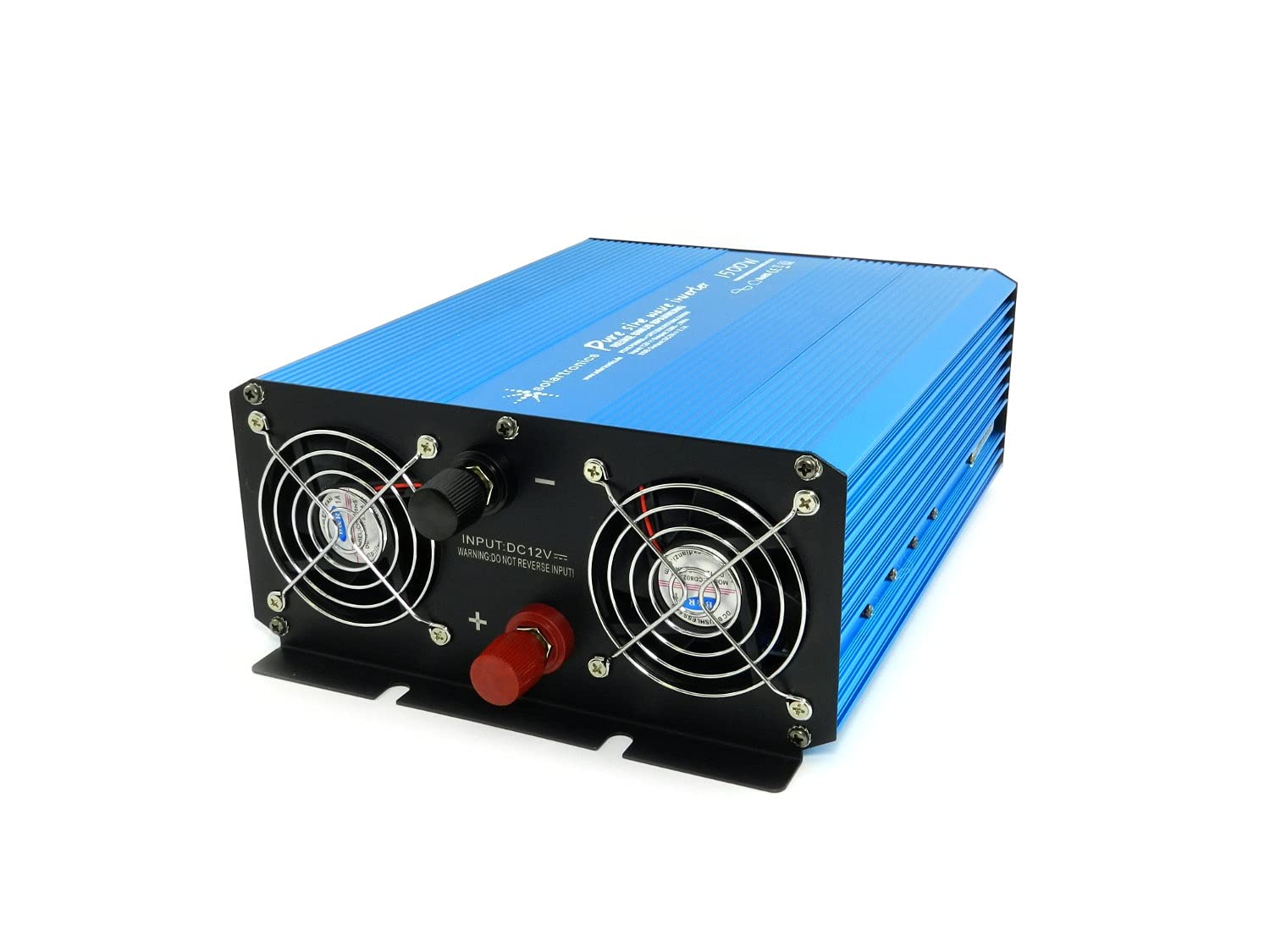solartronics TS1500 przetwornica napięcia 12 V na 230 V 1500 W 3000 W prąd rozruchowy czysta fala sinusoidalna niebieski falownik solarny inwerter USB AC gniazda