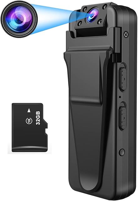 QZTCAMERA Mini Compact Camera,Cameras with Audio and Video Night Vision,HD 1080P Recorder with 32GB Memory Card for Walking Sport Bike Hiking Meeting Recording