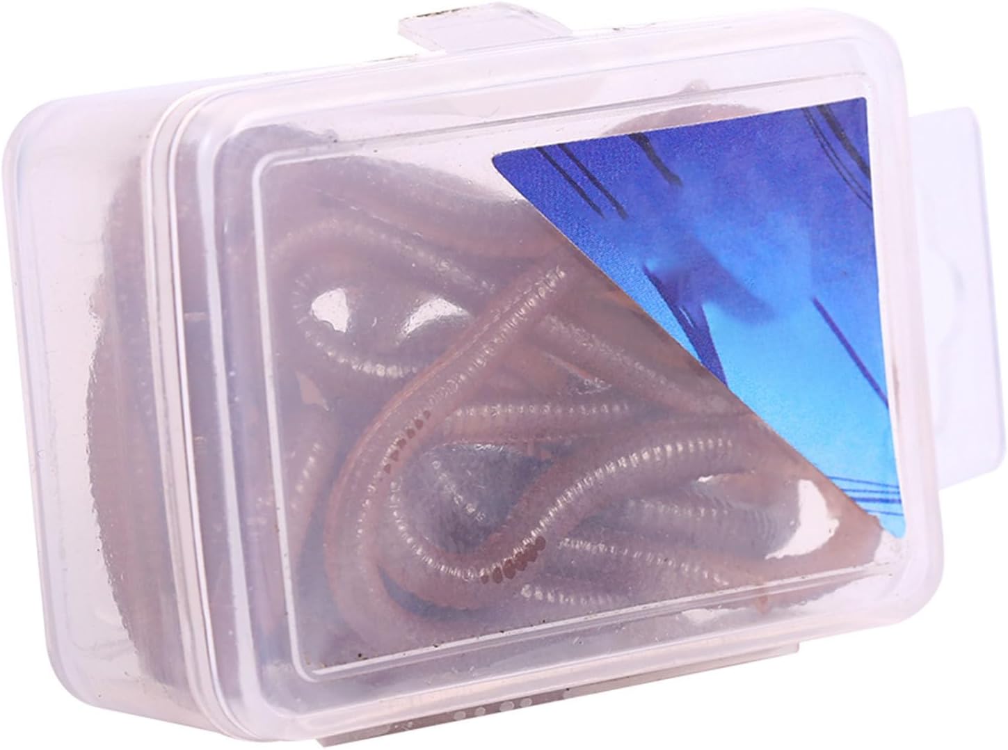 Horoper Fish Bait Soft Bait Plastic Lifeline Imitation Earthworm Grub Fish Bait, Shaped Fishy Smell Soft Bait Fish Bait, Fisherman with Box Vissen Plastic