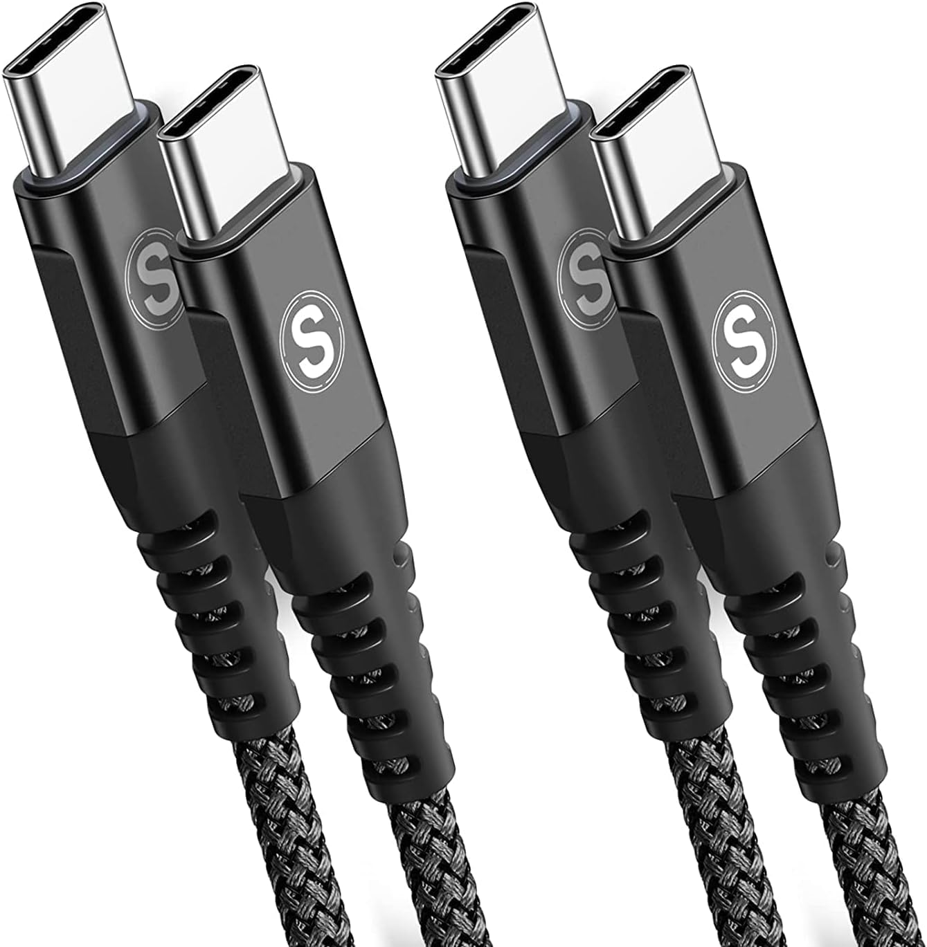 Cavo USB C a USB C da 60 W [2 pezzi da 2 m] PD ricarica rapida USB tipo C nylon intrecciato per i Phone 16 15 Pro Max, Samsung Galaxy S24 S23 S22 S21 Ultra FE Plus Note 20,iPad Pro MacBook Air Pixel