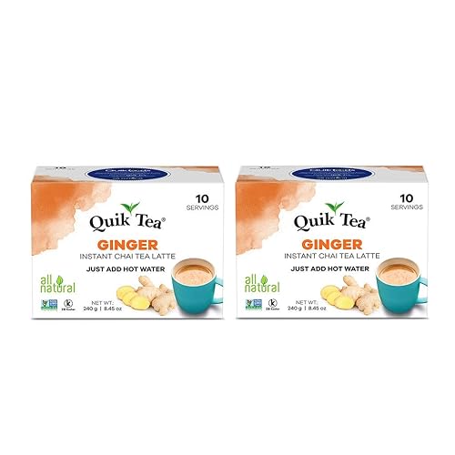 Miniatura 13 de QuikTea Instant Vegan Turmeric Ginger Chai Tea Latte – 10 unidades, brillo de cúrcuma terrosa con calor de jengibre picante, baja cafeína, sin