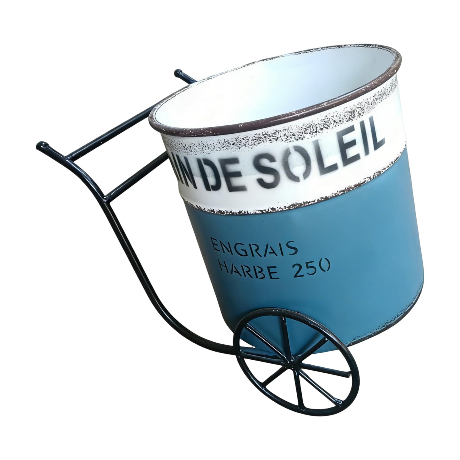 Piceioep Decorative Creative Retro Iron Flower Container Metal Flower Container Bucket Garden Ornament Creative Iron Planter Garden Courtyard Decorative Wrought Vase